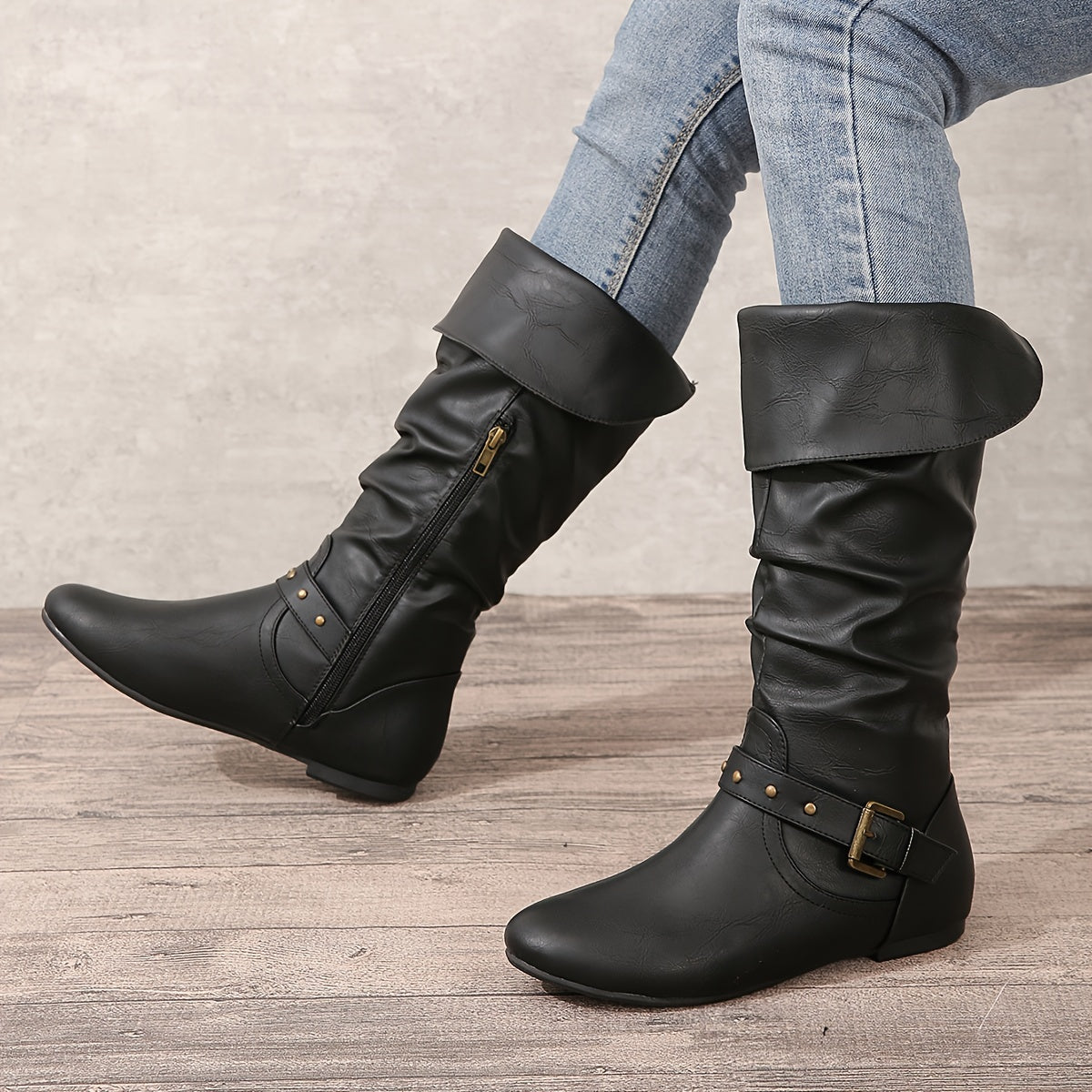 Danica | Bottes Femme Hautes avec Fermeture Éclair Latérale