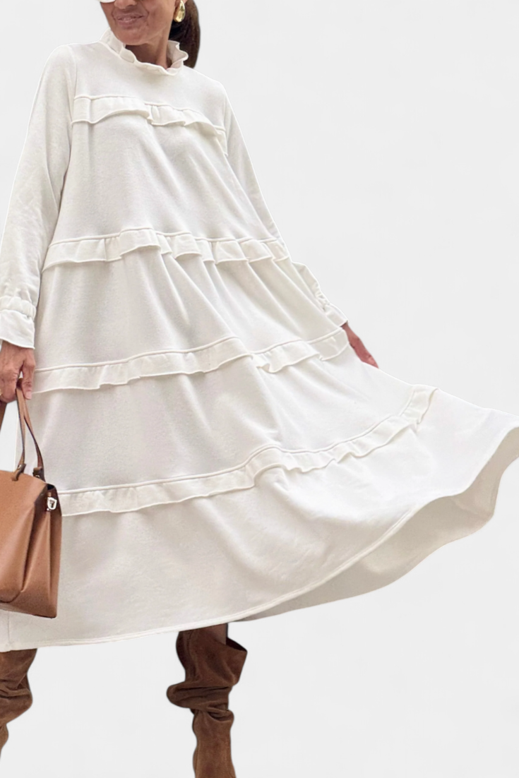 Jada Casual-Chic Ruffle Sweat Dress