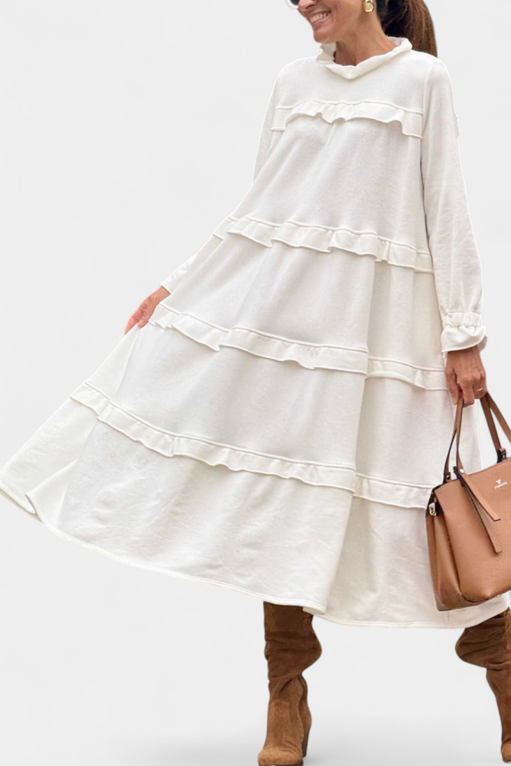 Jada Casual-Chic Ruffle Sweat Dress