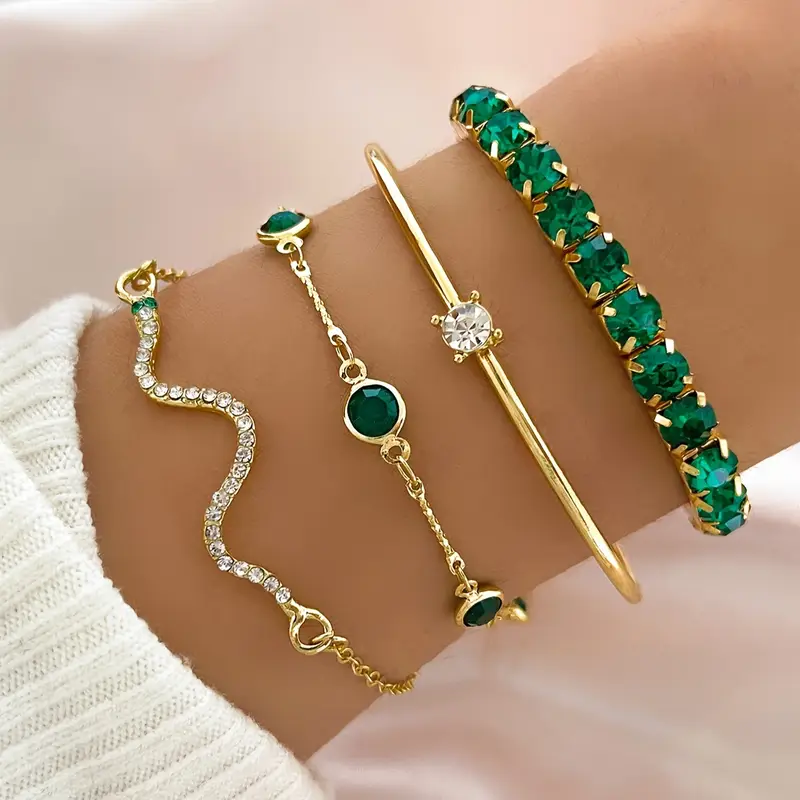 Bracelet Vintage en Zirconia Vert