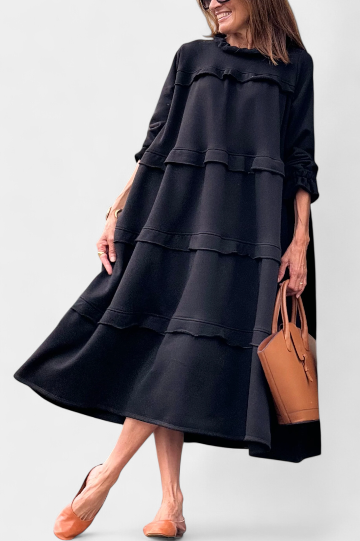 Jada Casual-Chic Ruffle Sweat Dress