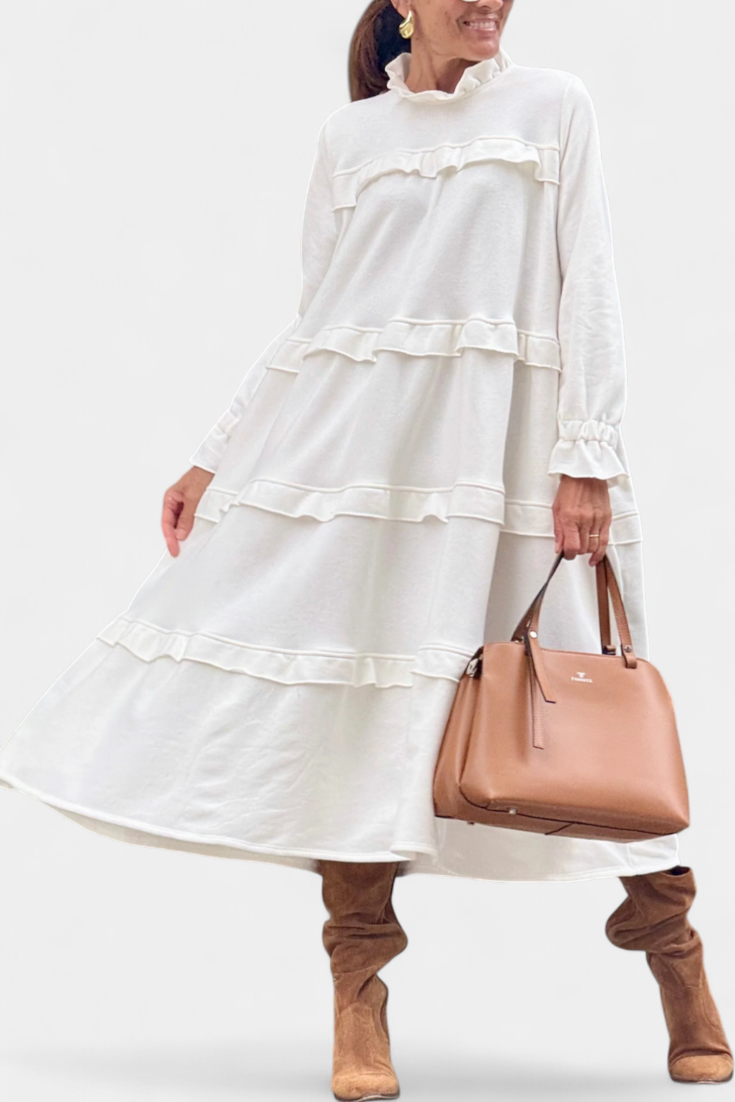 Jada Casual-Chic Ruffle Sweat Dress