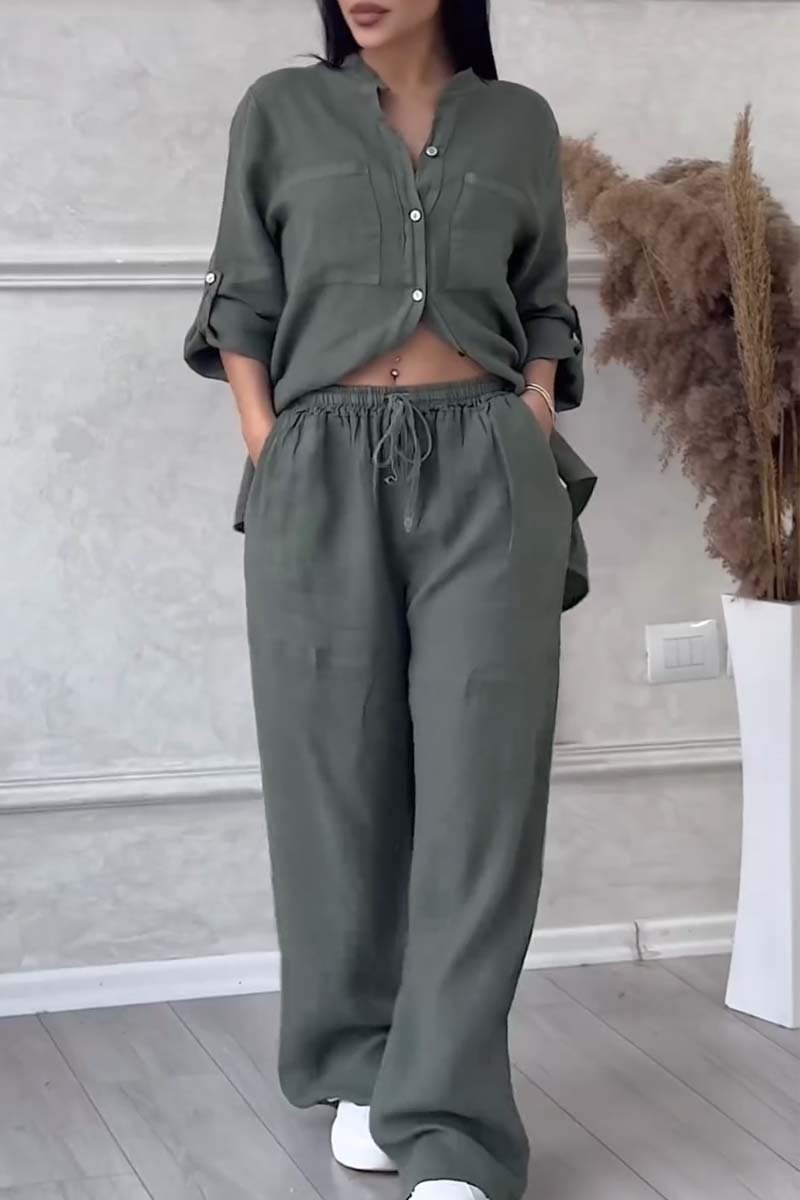 Fara - Ensemble en Coton et Lin de Luxe – Set Chemise & Pantalon