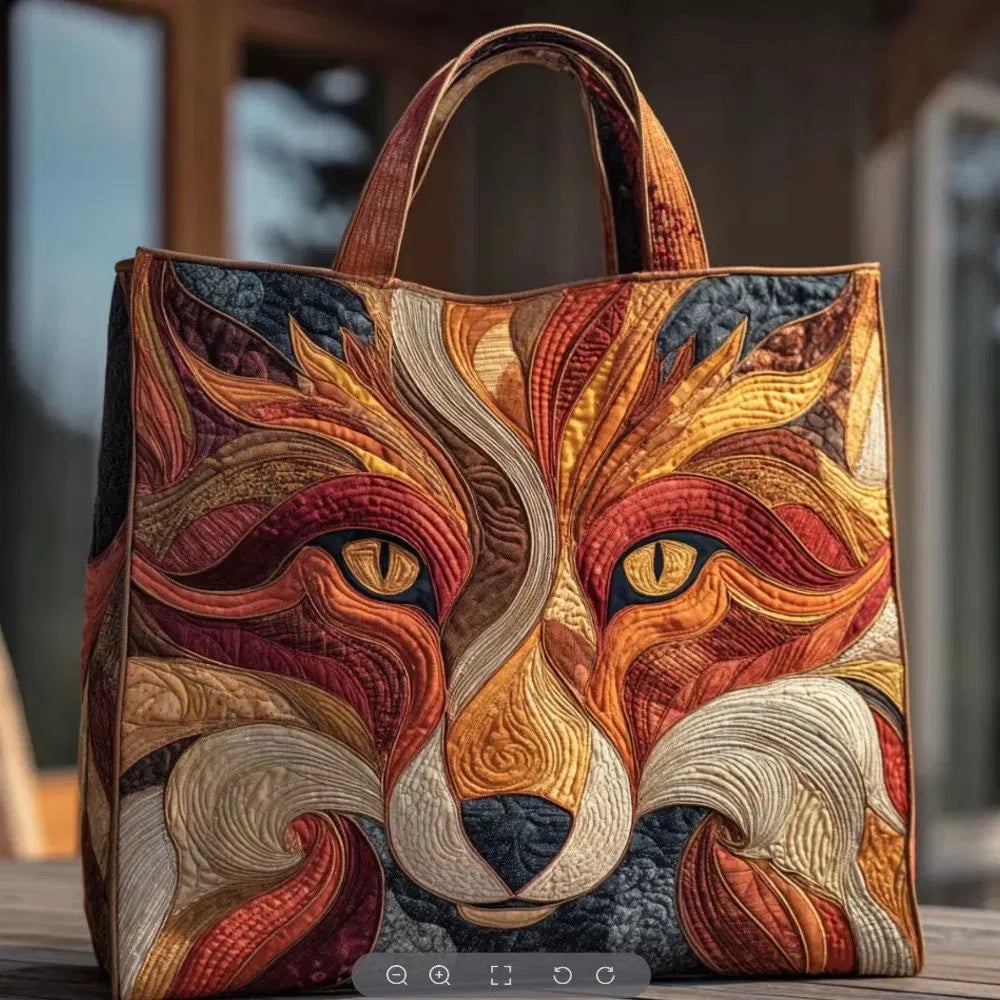 Sac Artisanal Matelassé - Portrait de Renard